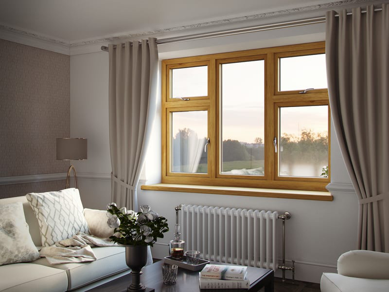 brown upvc casement window