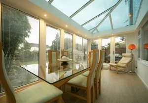 white edwardian conservatory interior