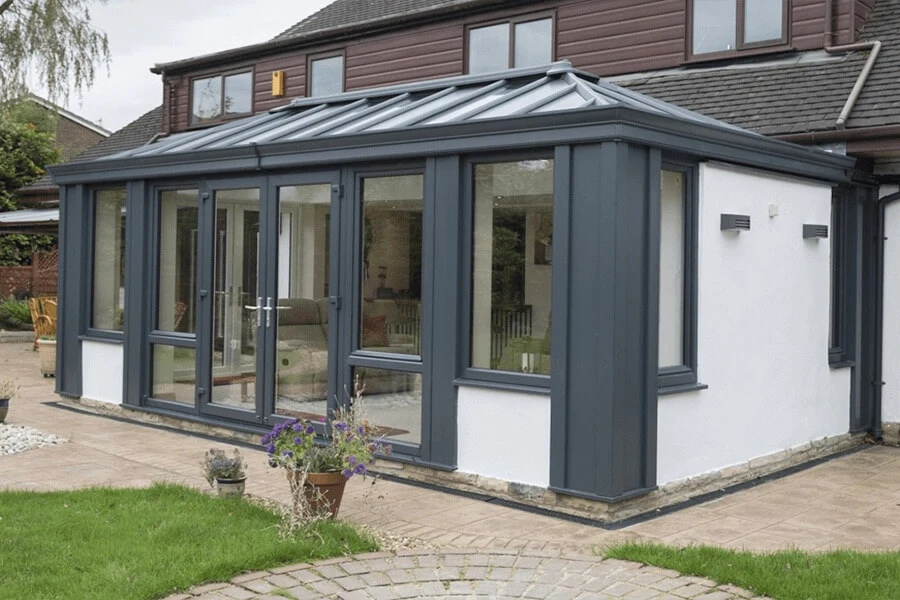 grey upvc conservatory