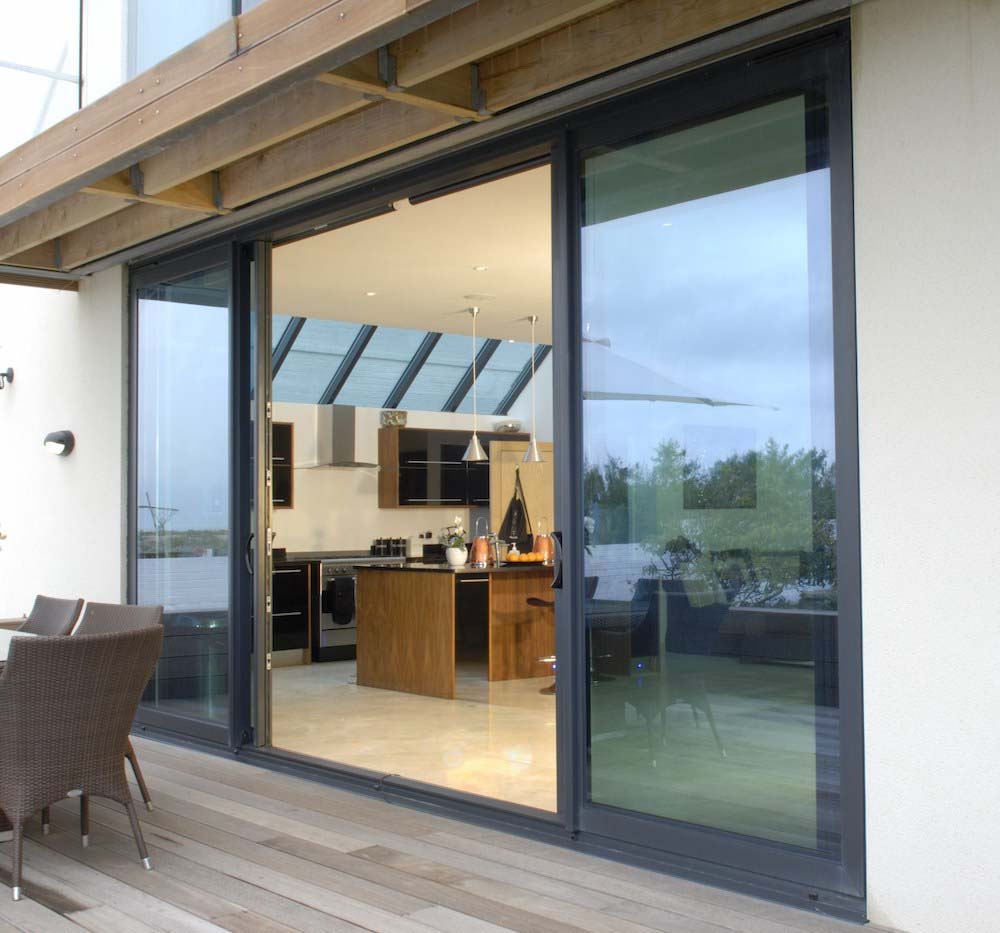 black sliding patio doors